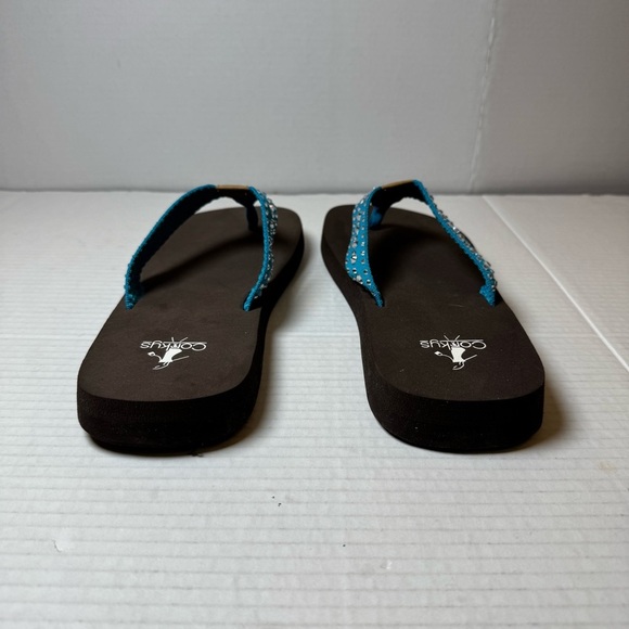 Corkys Teal Studded Flip Flops - Picture 4 of 8